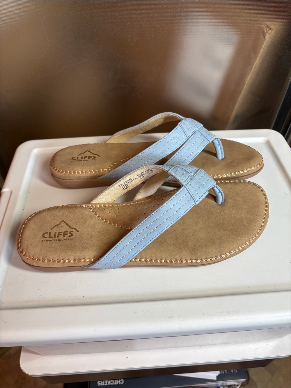 Cliffs by WHITE MOUNTAIN Light Blue Thong Sandals